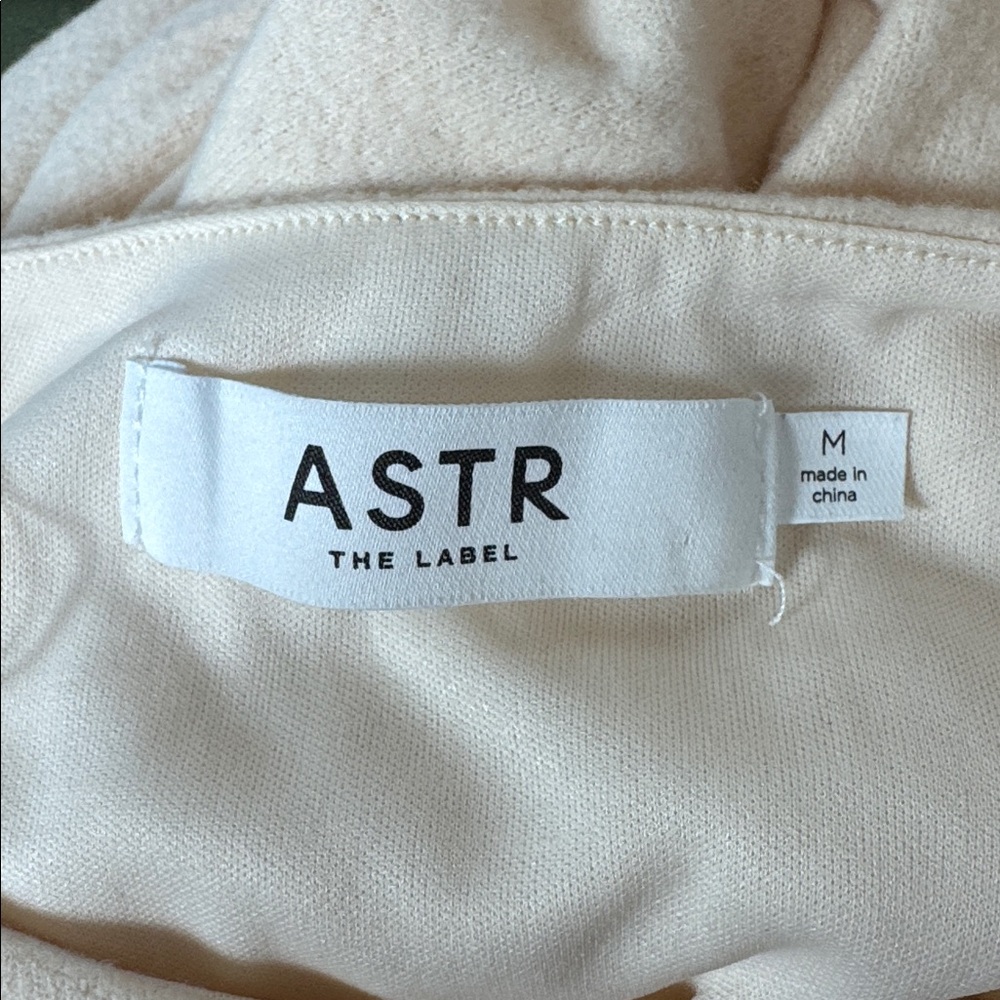 ASTR The Label Draped Midi Dress Size Medium Butter Cream NWOT - Picture 13 of 15